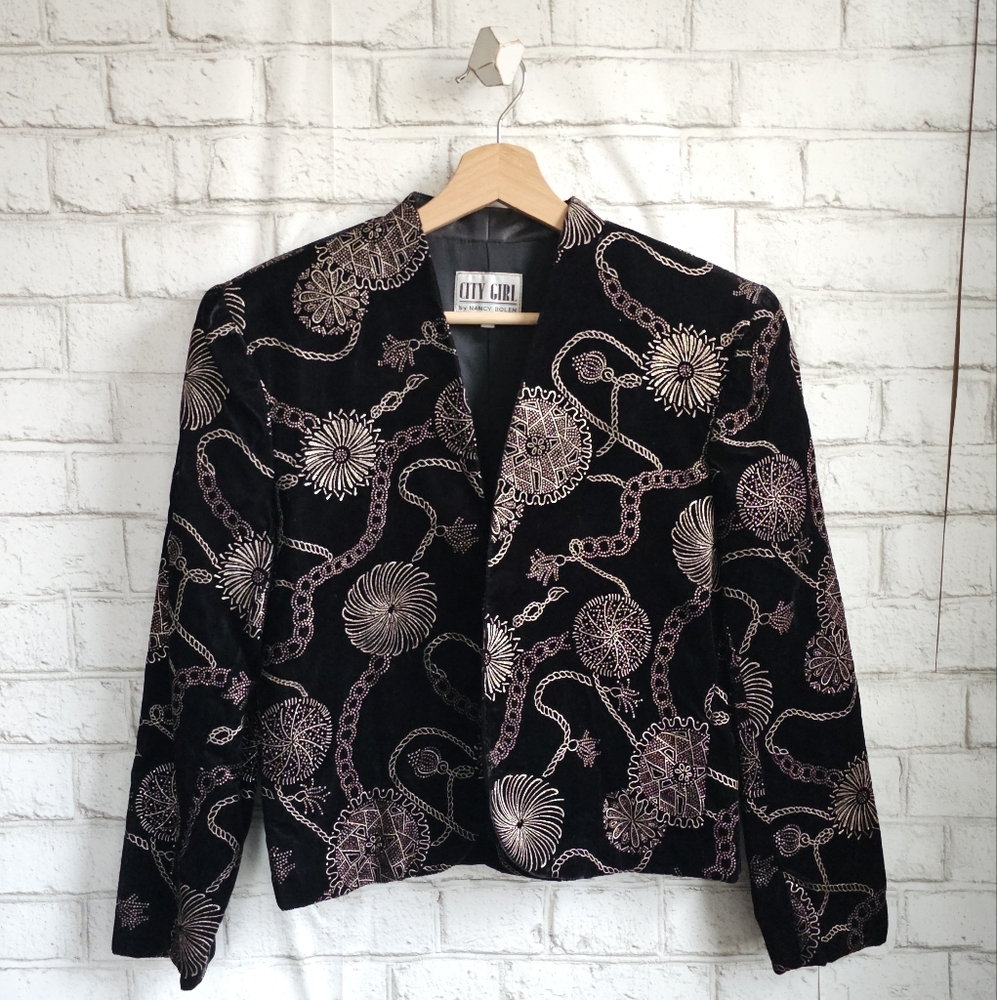 ☆ VINTAGE City Girl Velvet Jacket, 4